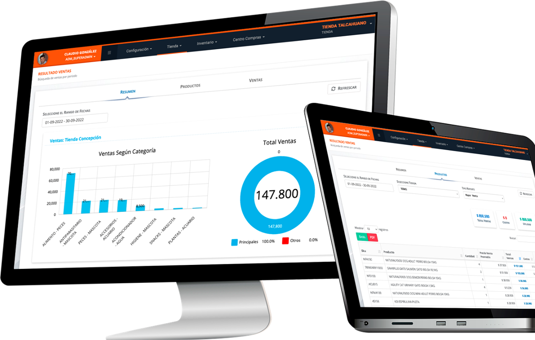 Insights funcionando en un dispositivo con tableros, indicadores y reportes operacionales